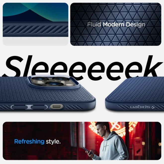 Spigen Θήκη Σιλικόνης Liquid Air - Apple iPhone 14 Pro - Navy Blue (ACS04958)