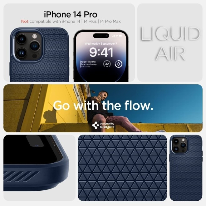 Spigen Θήκη Σιλικόνης Liquid Air - Apple iPhone 14 Pro - Navy Blue (ACS04958)