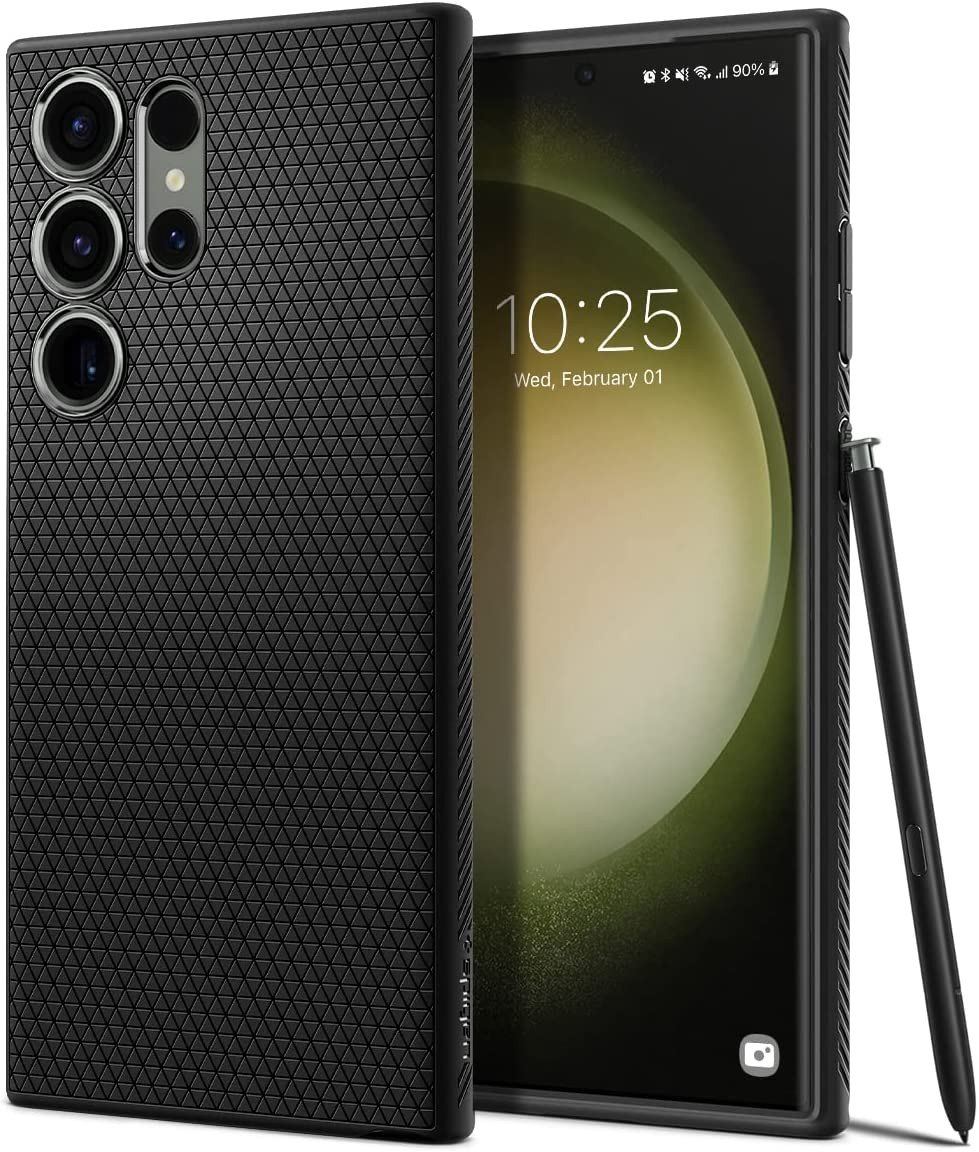 Spigen Θήκη Σιλικόνης Liquid Air - Samsung Galaxy S23 Ultra - Matte Black (ACS05614)