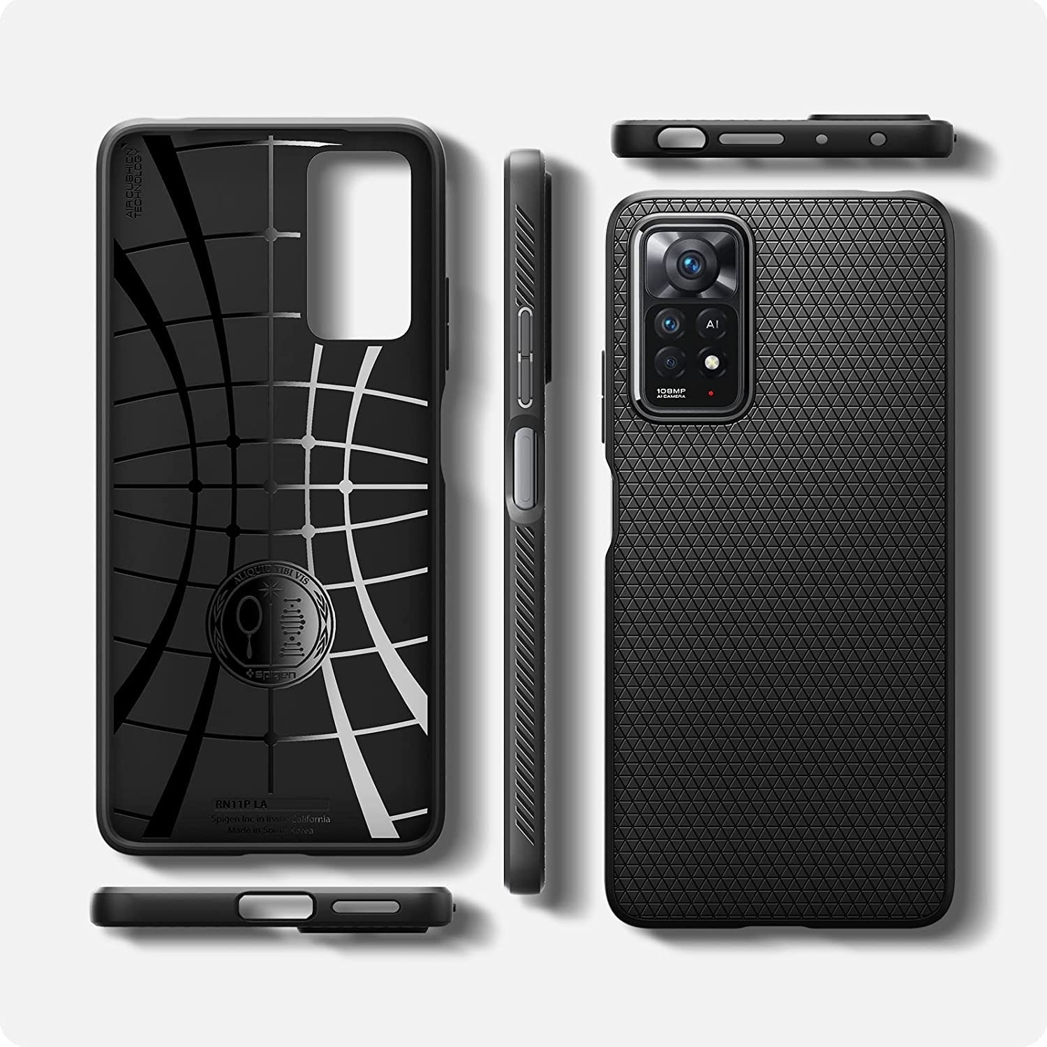 Spigen Θήκη Σιλικόνης Liquid Air - Xiaomi Redmi Note 11 Pro - Matte Black (ACS04414)