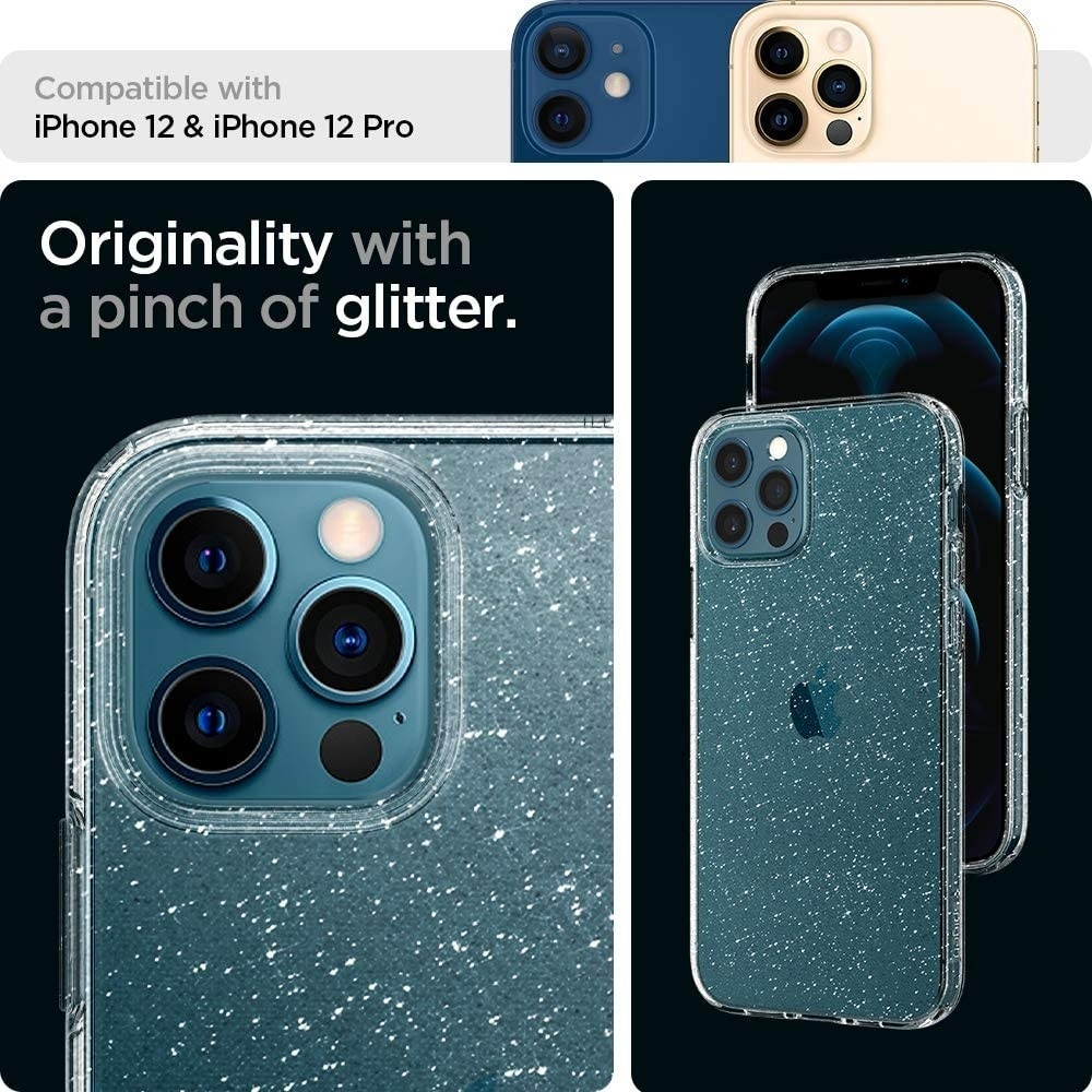 Spigen Θήκη Σιλικόνης Liquid Crystal Glitter Apple iPhone 12 / 12 Pro - Crystal Quartz (ACS01698)