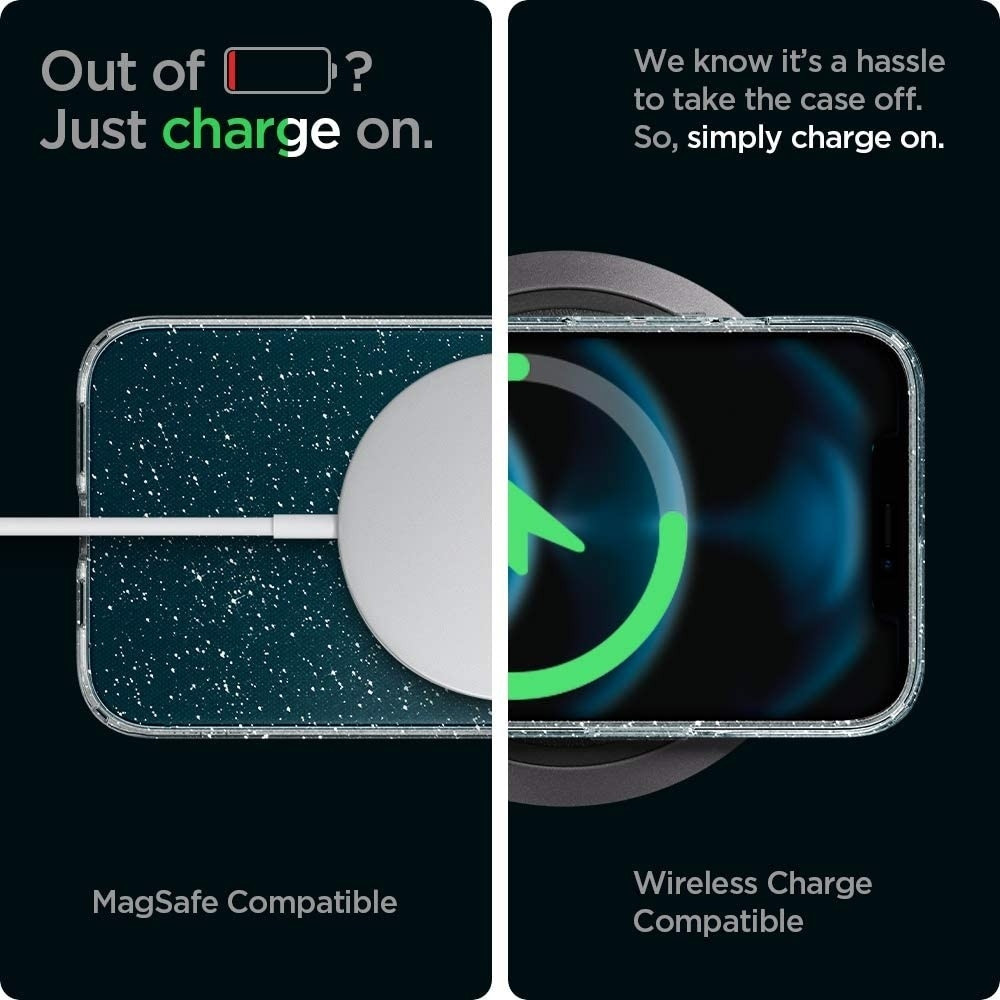 Spigen Θήκη Σιλικόνης Liquid Crystal Glitter Apple iPhone 12 / 12 Pro - Crystal Quartz (ACS01698)