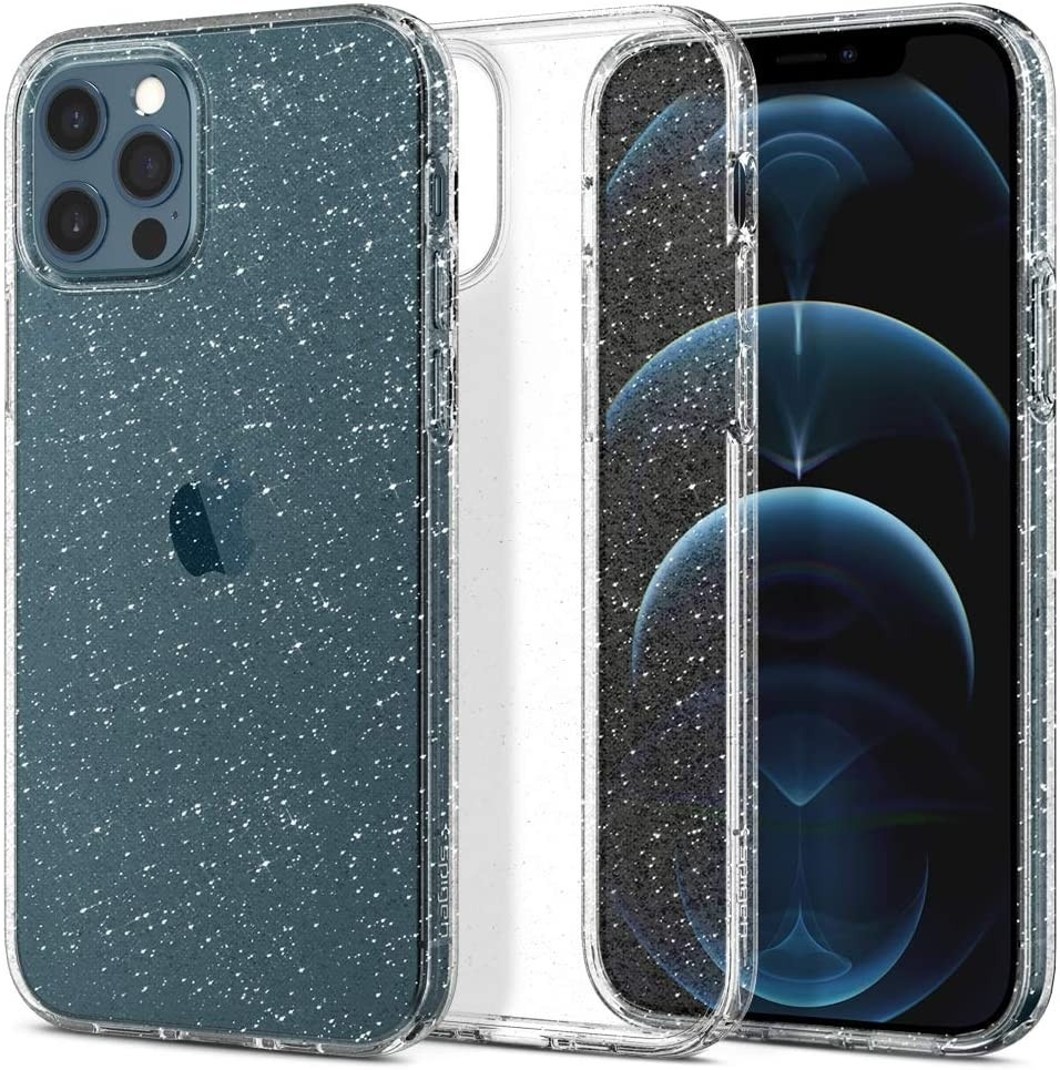 Spigen Θήκη Σιλικόνης Liquid Crystal Glitter Apple iPhone 12 / 12 Pro - Crystal Quartz (ACS01698)