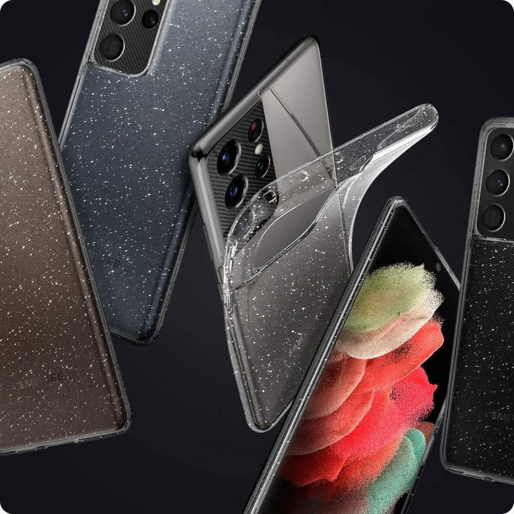 Spigen Θήκη Σιλικόνης Liquid Crystal Glitter - Samsung Galaxy S21 Ultra 5G - Crystal Quartz (ACS02348)