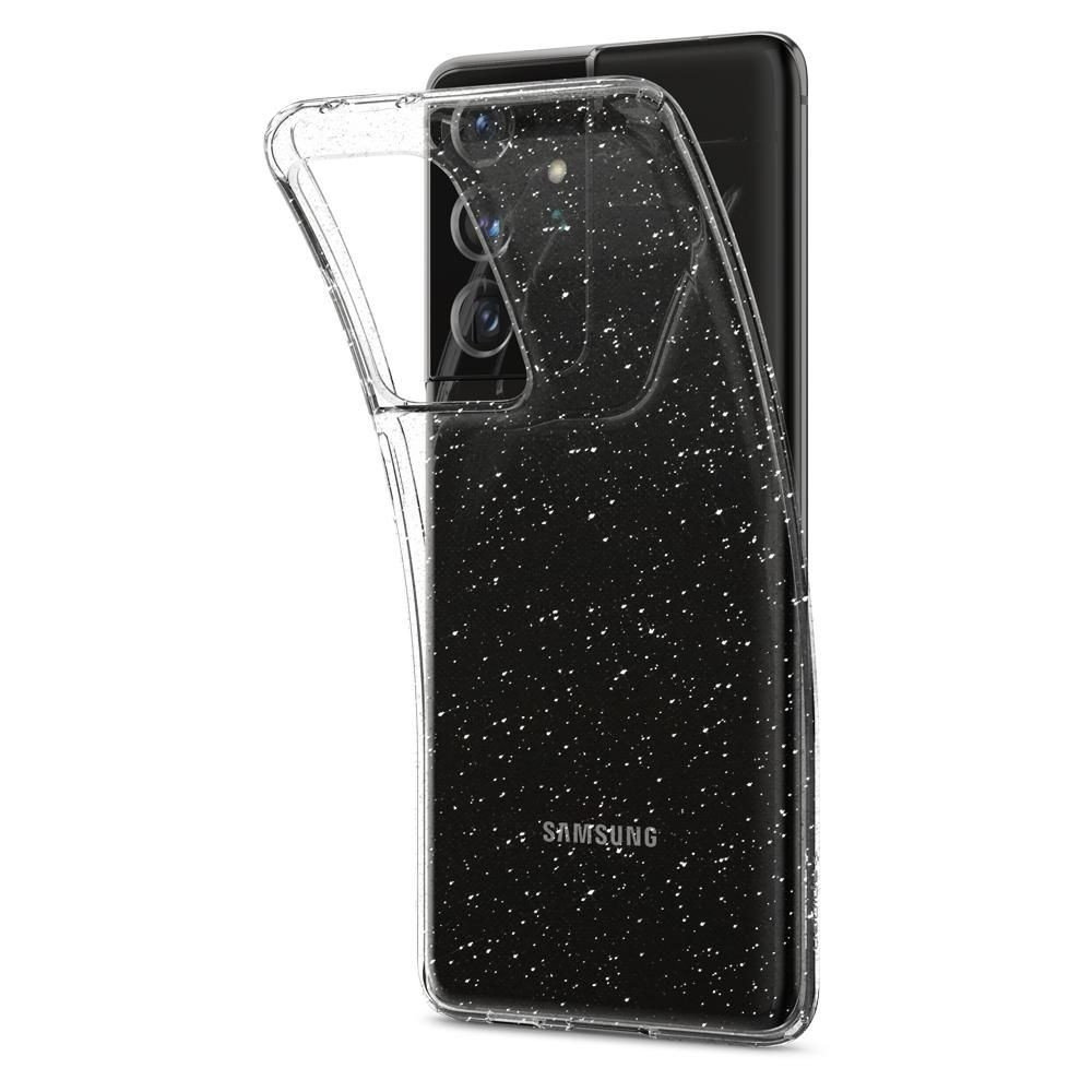 Spigen Θήκη Σιλικόνης Liquid Crystal Glitter - Samsung Galaxy S21 Ultra 5G - Crystal Quartz (ACS02348)