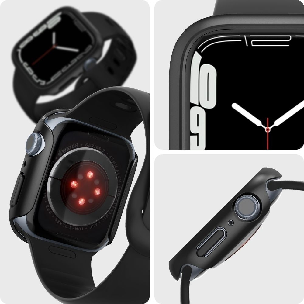 Spigen Θήκη Thin Fit Apple Watch 7 41mm - Black (ACS04184)