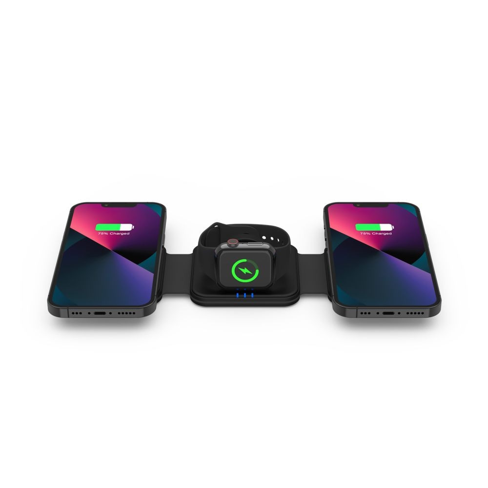 Tech-Protect A24 3 in 1 Wireless Charger - Αναδιπλούμενος Μαγνητικός Ασύρματος Φόρτισης MagSafe για iPhone 15 / 14 / 13 / 12 / Airpods / Apple Watch - 15W - Black (9490713934418)