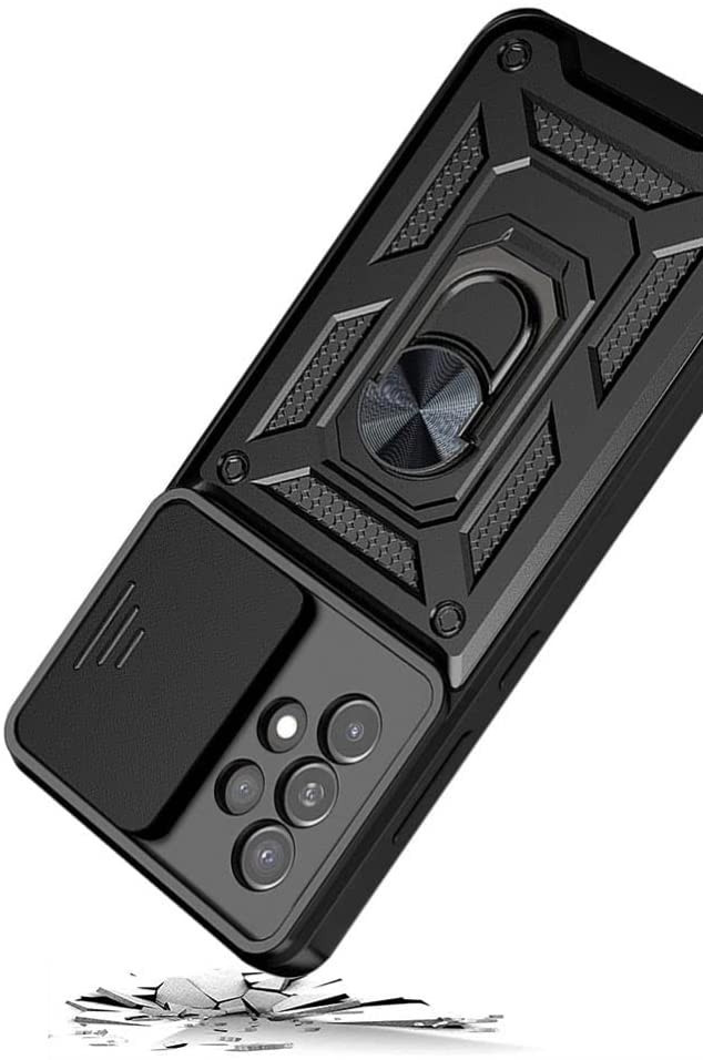 Tech-Protect Camshield Pro - Ανθεκτική Θήκη Samsung Galaxy A53 5G με Κάλυμμα για την Κάμερα & Μεταλλικό Ring Holder - Black (9589046921827)