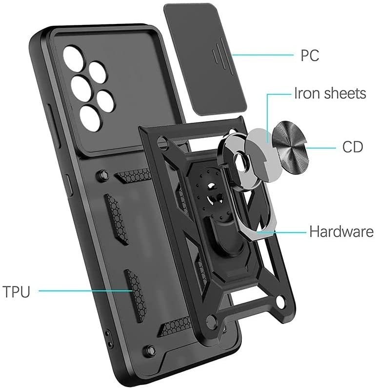 Tech-Protect Camshield Pro - Ανθεκτική Θήκη Samsung Galaxy A53 5G με Κάλυμμα για την Κάμερα & Μεταλλικό Ring Holder - Black (9589046921827)