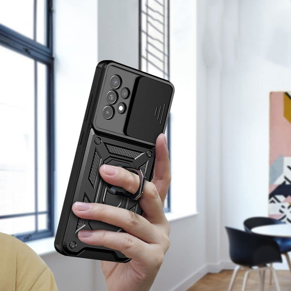Tech-Protect Camshield Pro - Ανθεκτική Θήκη Samsung Galaxy A53 5G με Κάλυμμα για την Κάμερα & Μεταλλικό Ring Holder - Black (9589046921827)