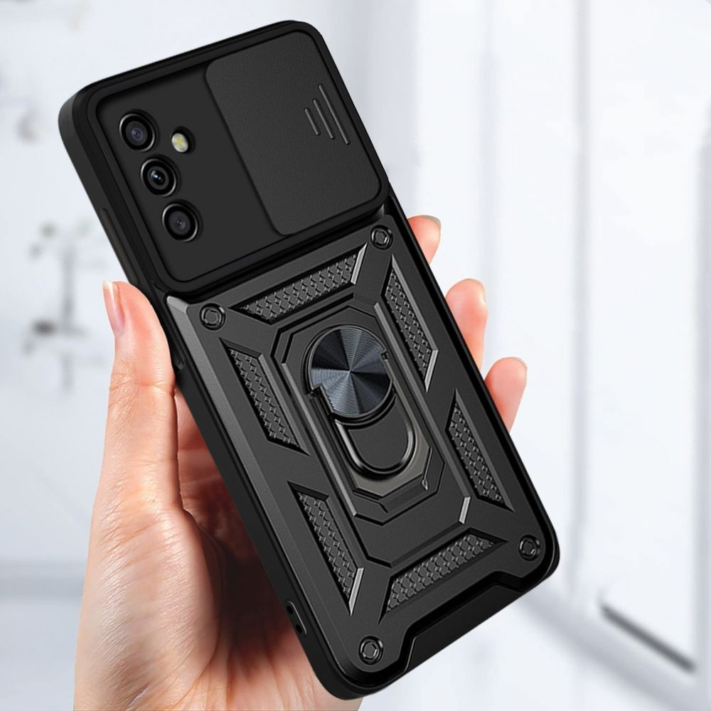 Tech-Protect Camshield Pro - Ανθεκτική Θήκη Samsung Galaxy M23 με Κάλυμμα για την Κάμερα & Μεταλλικό Ring Holder - Black (9589046922305)