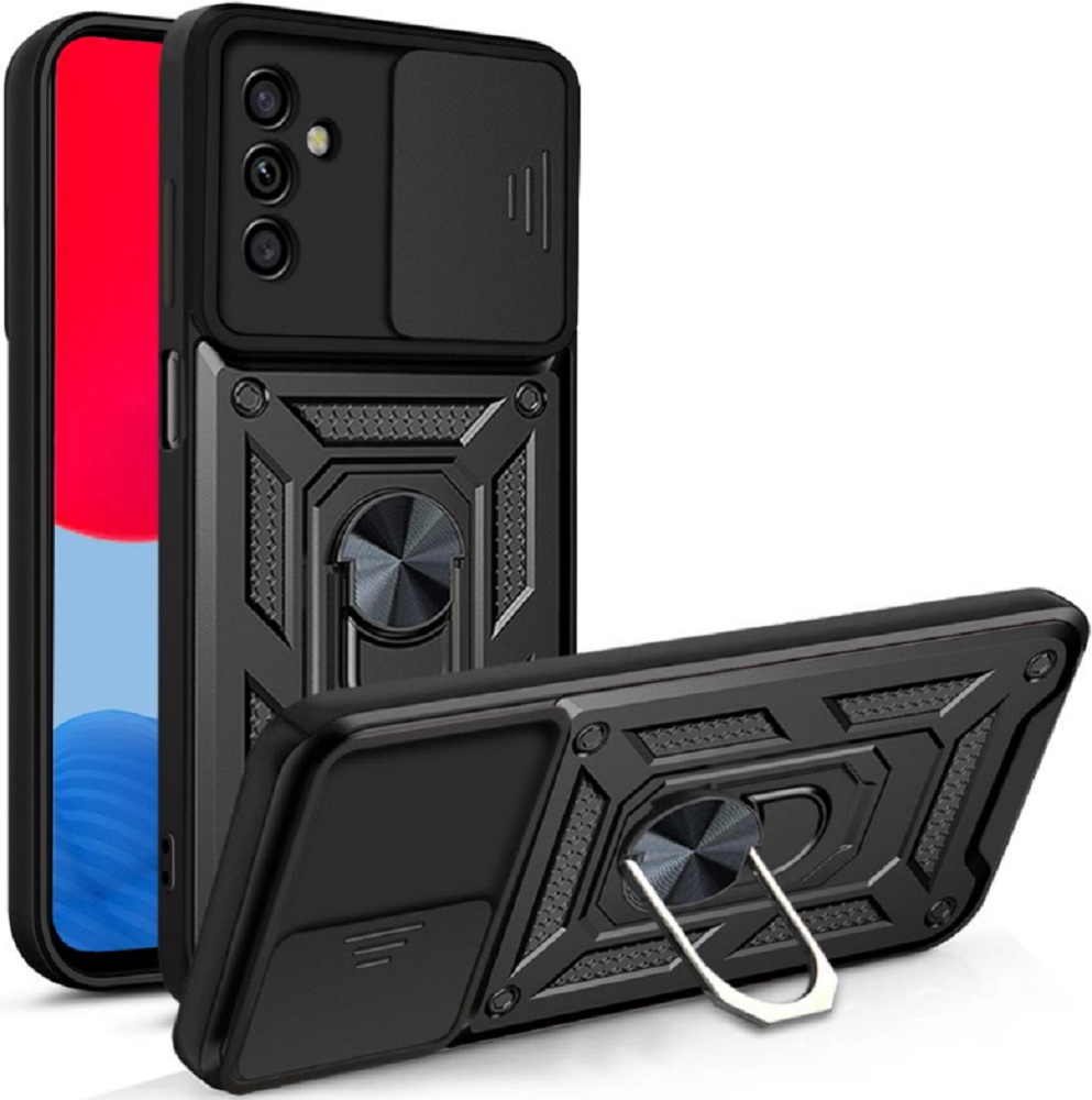 Tech-Protect Camshield Pro - Ανθεκτική Θήκη Samsung Galaxy M23 με Κάλυμμα για την Κάμερα & Μεταλλικό Ring Holder - Black (9589046922305)