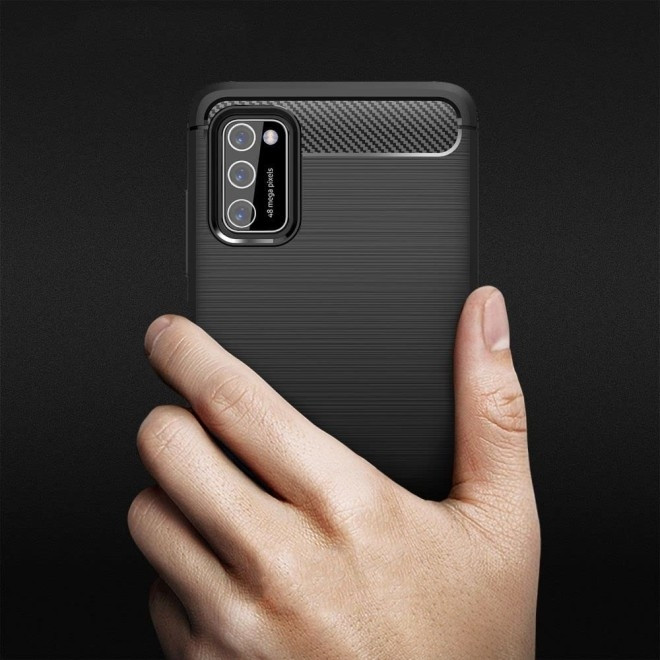 Tech-Protect Θήκη Σιλικόνης Carbon Samsung Galaxy A03s - Black (9589046918292)