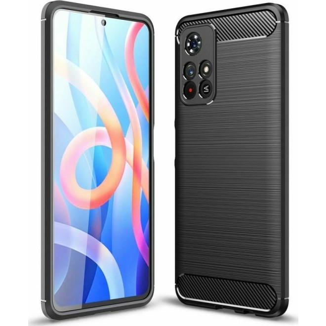 Tech-Protect Θήκη Σιλικόνης Carbon Xiaomi Poco M4 Pro 5G - Black (9589046919060)