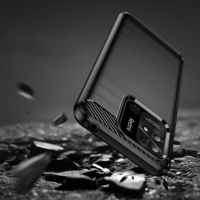 Tech-Protect Θήκη Σιλικόνης Carbon - Xiaomi Redmi 10C - Black (9589046922343)