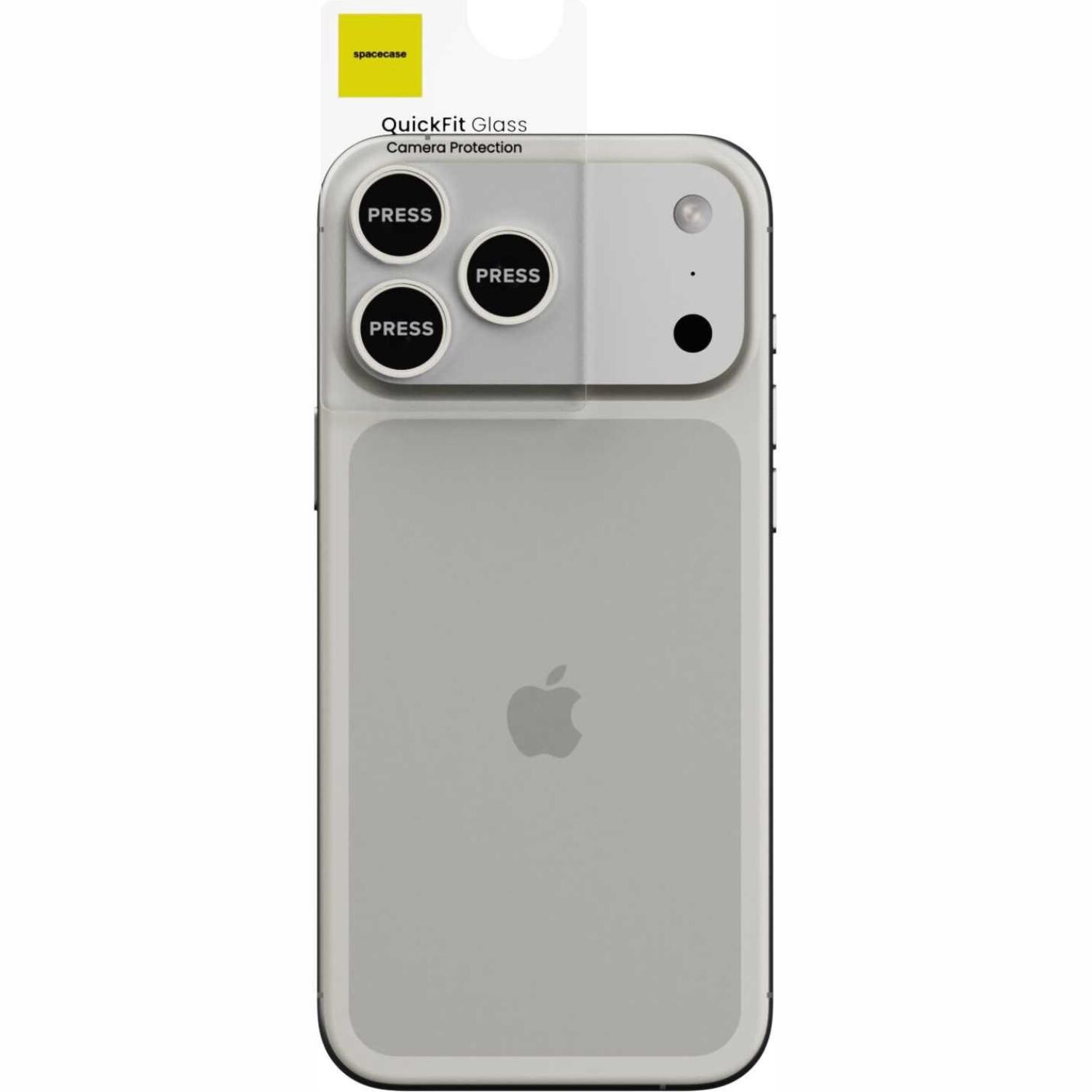 Tempered Glass iPhone 17 Pro / 17 Pro Max Spacecase QuickFit Camera Glass Αντιχαρακτικό Γυαλί Προστασίας για Φακό Κάμερας 2 Τεμάχια - Silver (5905719131746)