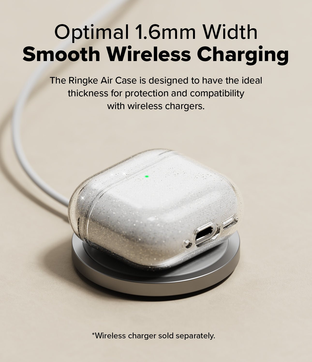 Θήκη AirPods 4th Gen Ringke Air Σιλικόνης - Glitter Clear (8800274964495)
