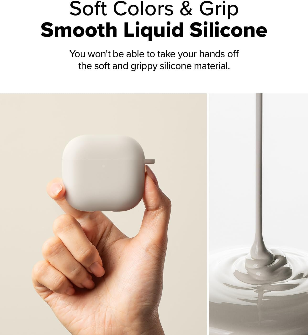Θήκη AirPods 4th Gen Ringke Silicone Σκληρή - Stone (8800274964211)