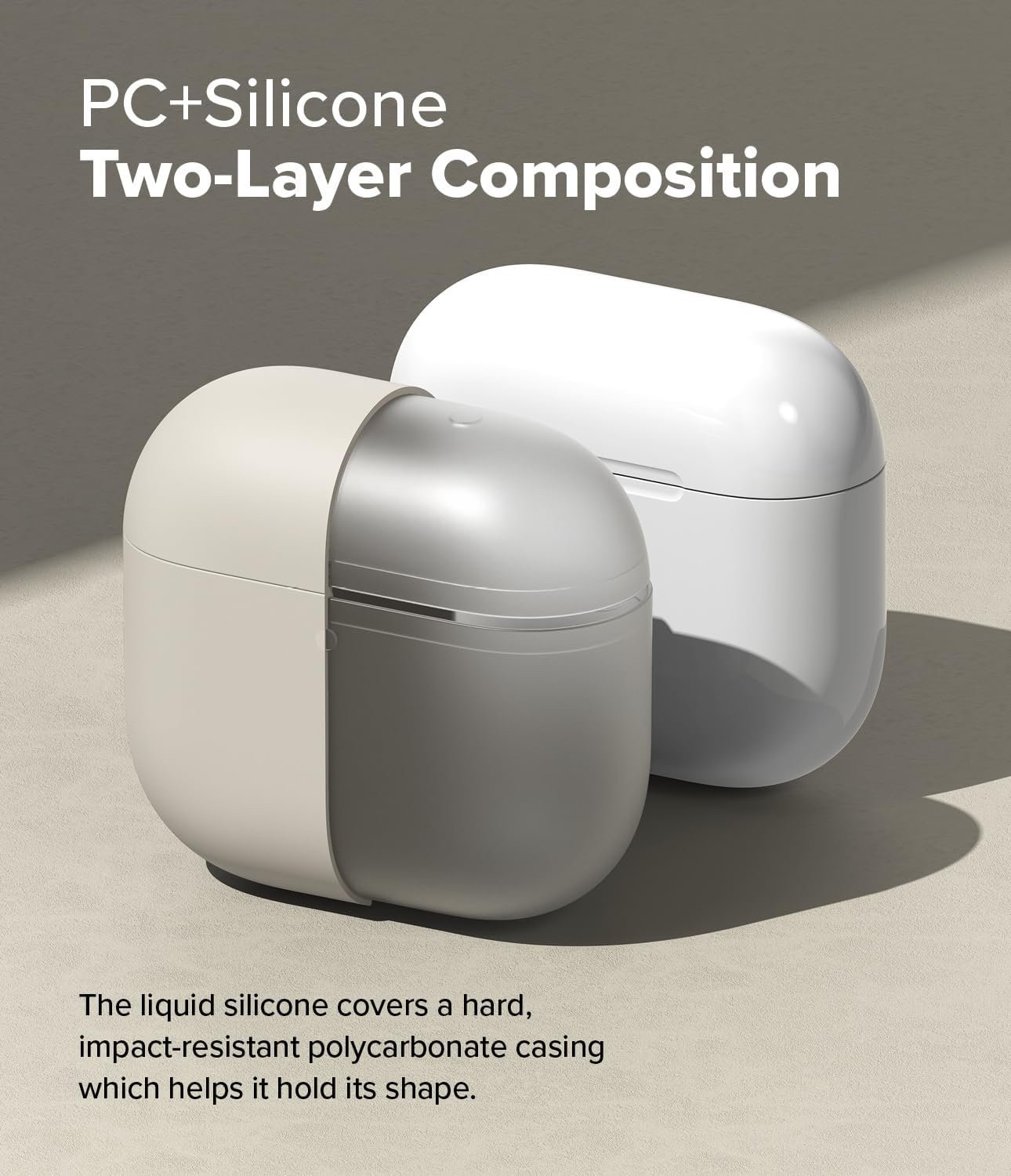 Θήκη AirPods 4th Gen Ringke Silicone Σκληρή - Stone (8800274964211)