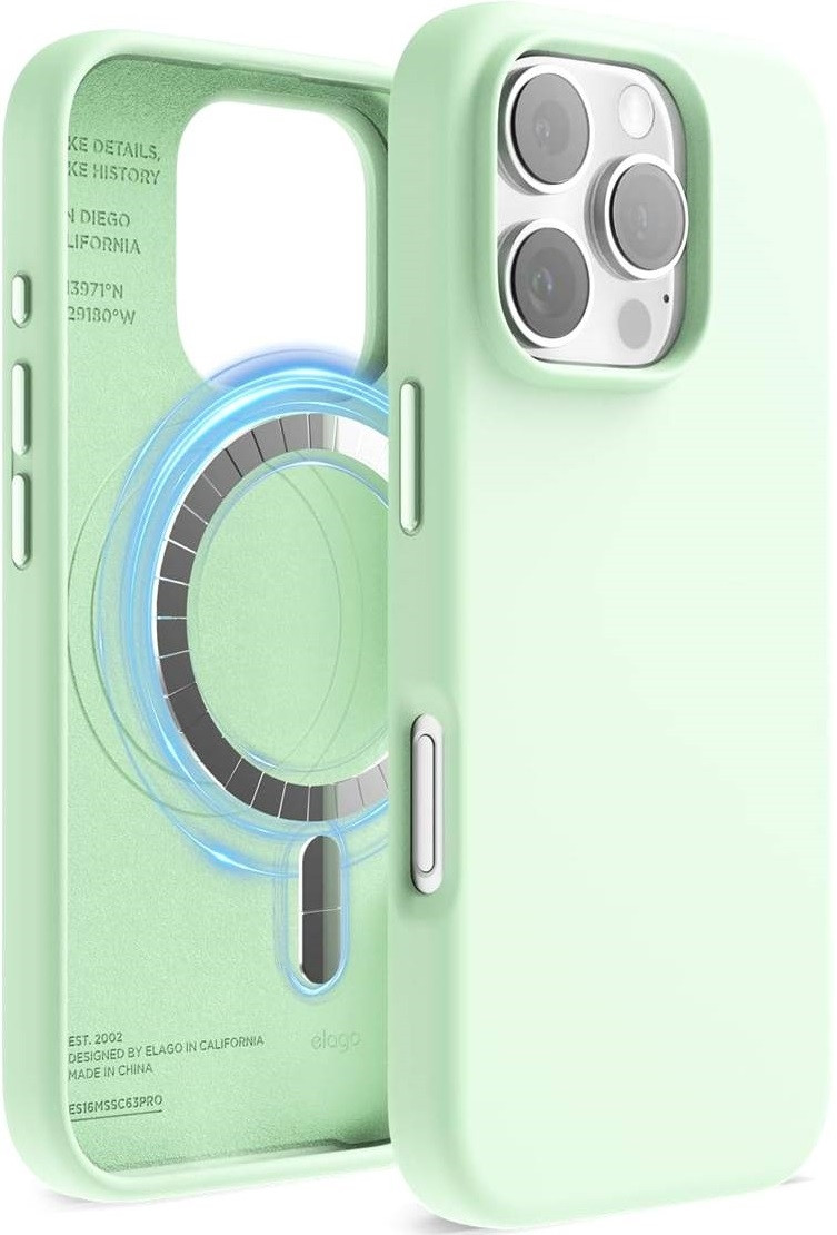 Θήκη Apple iPhone 16 Pro - Elago Magnetic Silicone Case Premium Σιλικόνης με MagSafe - Soft Mint (ES16MSSC63PRO-SMT)