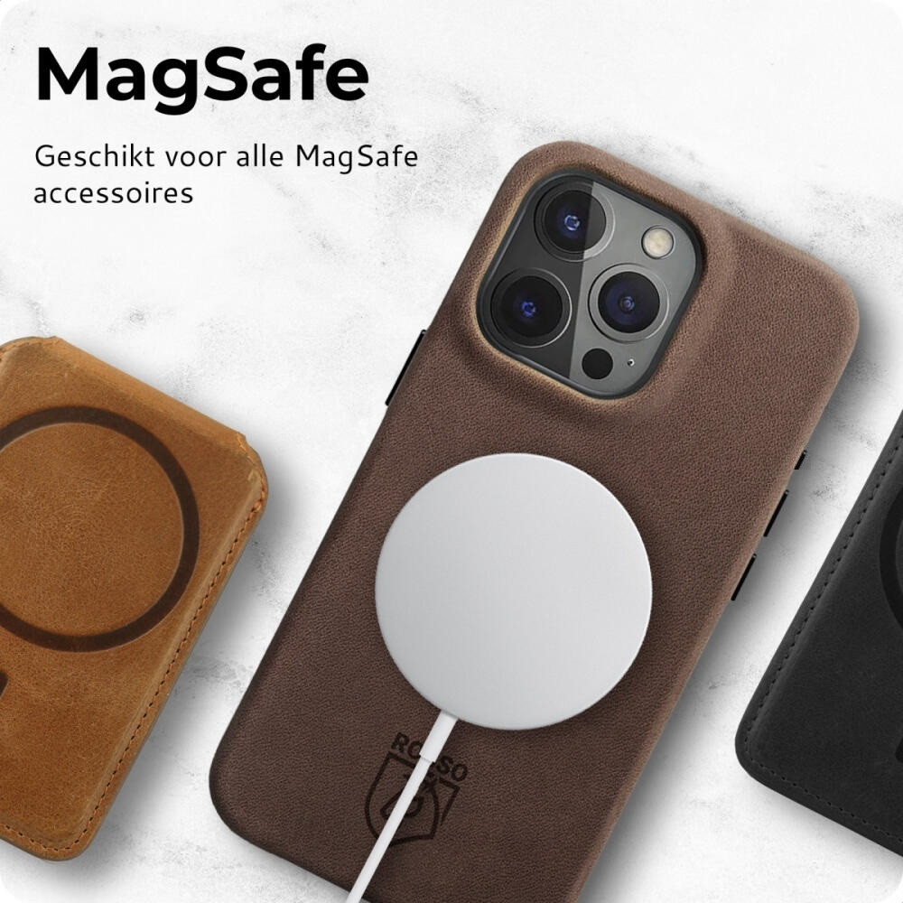 Θήκη Apple iPhone 16 Pro - Rosso Elite Back Cover Δερμάτινη με MagSafe - Brown (8719246454196) 