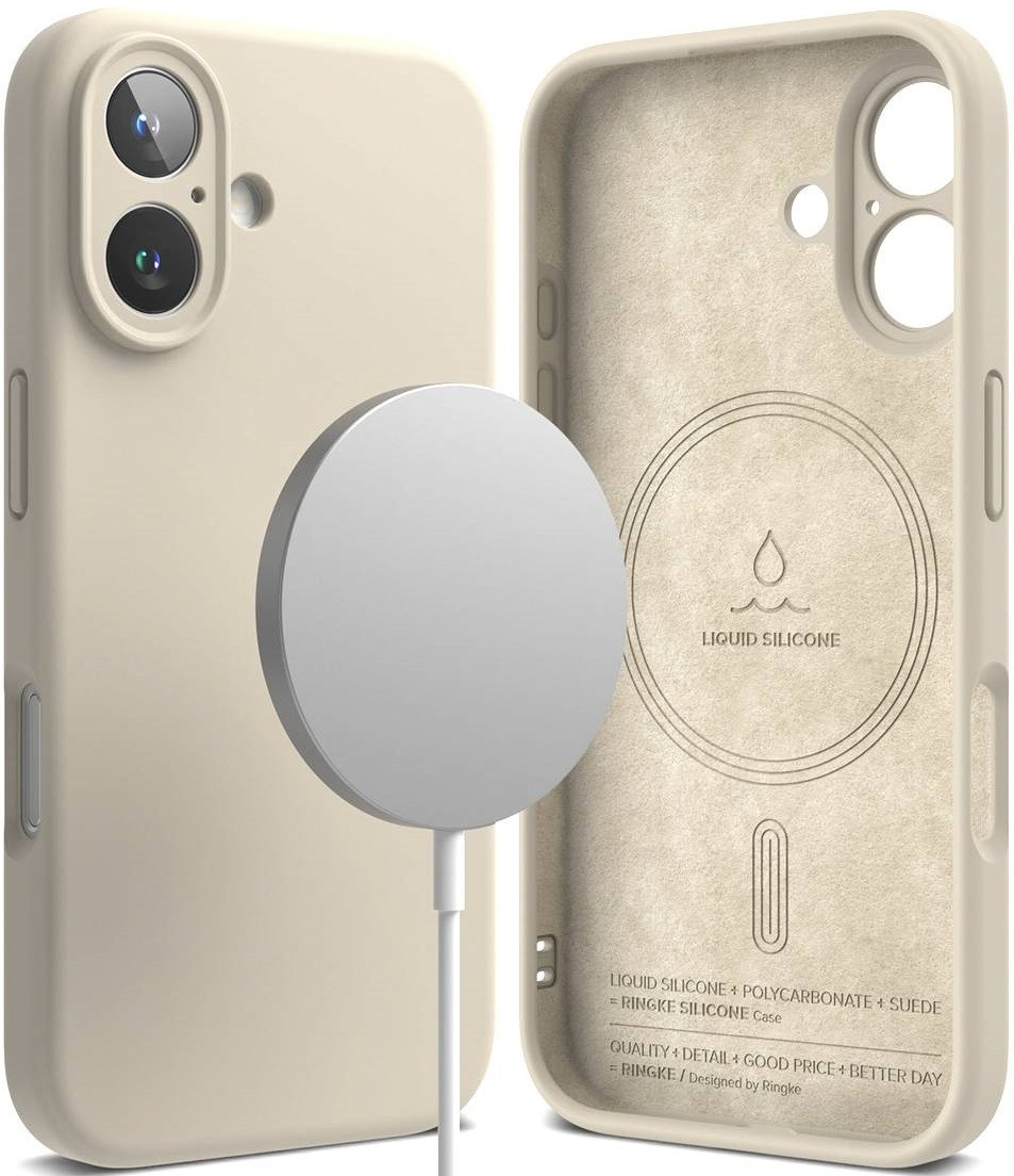 Θήκη Apple iPhone 16 - Ringke Silicone Magnetic Ανθεκτική Σιλικόνης με MagSafe - Stone (8800274960596)