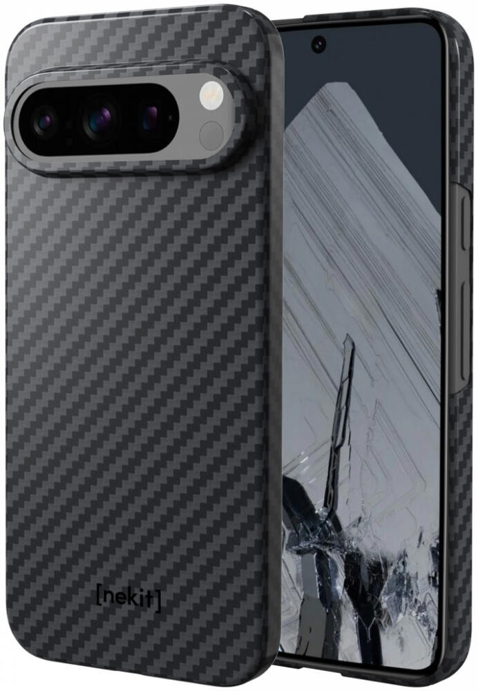 Θήκη Google Pixel 9 / 9 Pro - Nekit Fiber Σκληρή με MagSafe Aramid Fiber - 1mm - 1500D Kevlar - Black (8719246451997)