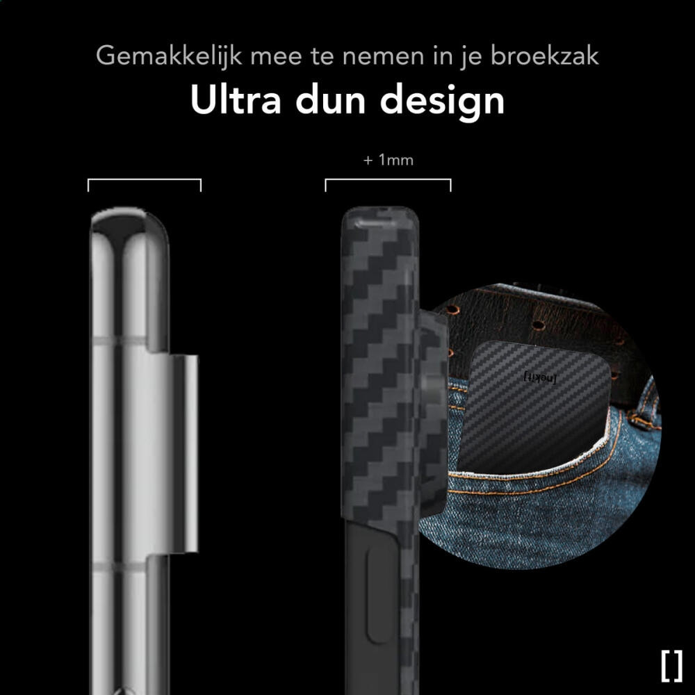Θήκη Google Pixel 9 / 9 Pro - Nekit Fiber Σκληρή με MagSafe Aramid Fiber - 1mm - 1500D Kevlar - Black (8719246451997)