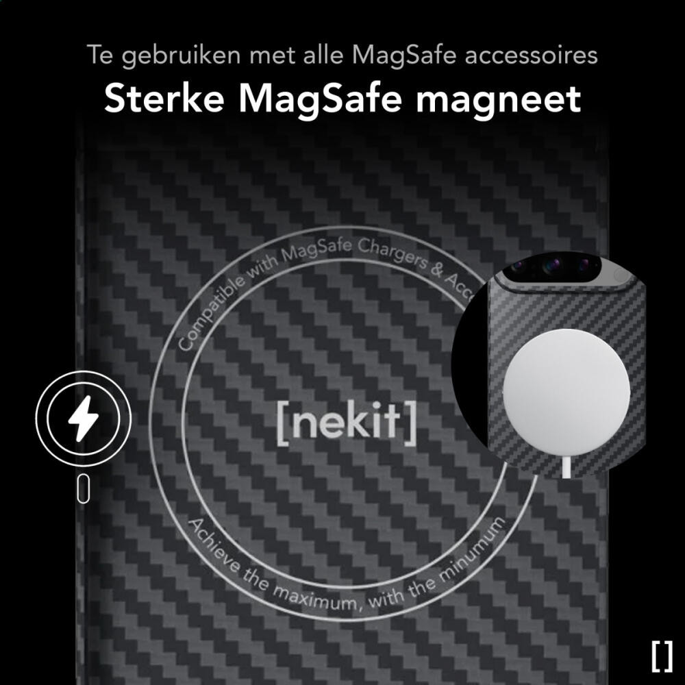 Θήκη Google Pixel 9 / 9 Pro - Nekit Fiber Σκληρή με MagSafe Aramid Fiber - 1mm - 1500D Kevlar - Black (8719246451997)