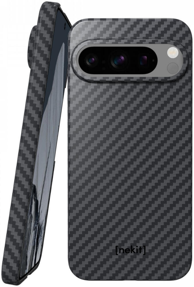 Θήκη Google Pixel 9 / 9 Pro - Nekit Fiber Σκληρή με MagSafe Aramid Fiber - 1mm - 1500D Kevlar - Black (8719246451997)