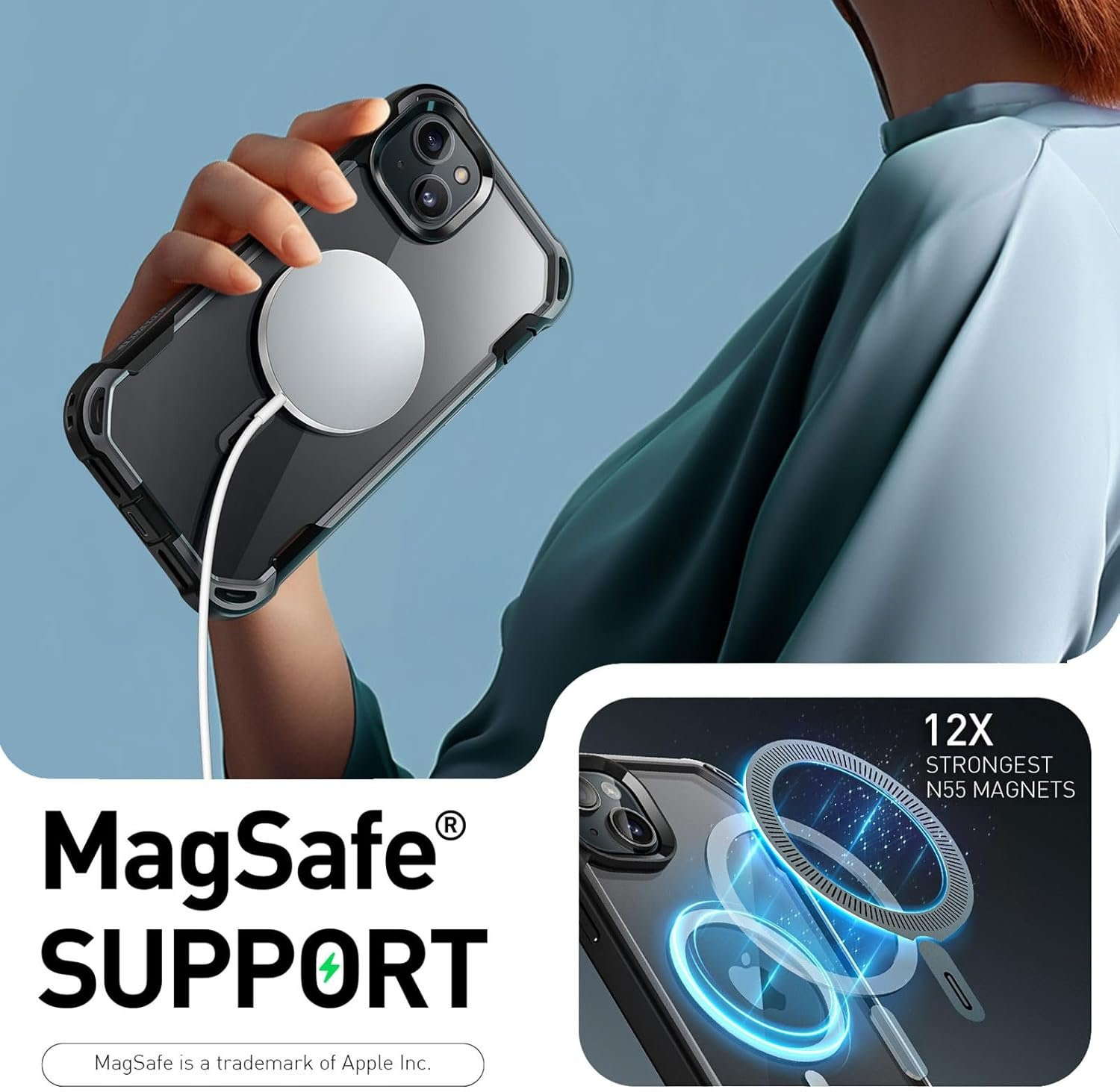 Θήκη iPhone 15 / 14 / 13 Supcase i-Blason Ares Mag Full Body 360° Ανθεκτική με MagSafe - Black (843439124264)