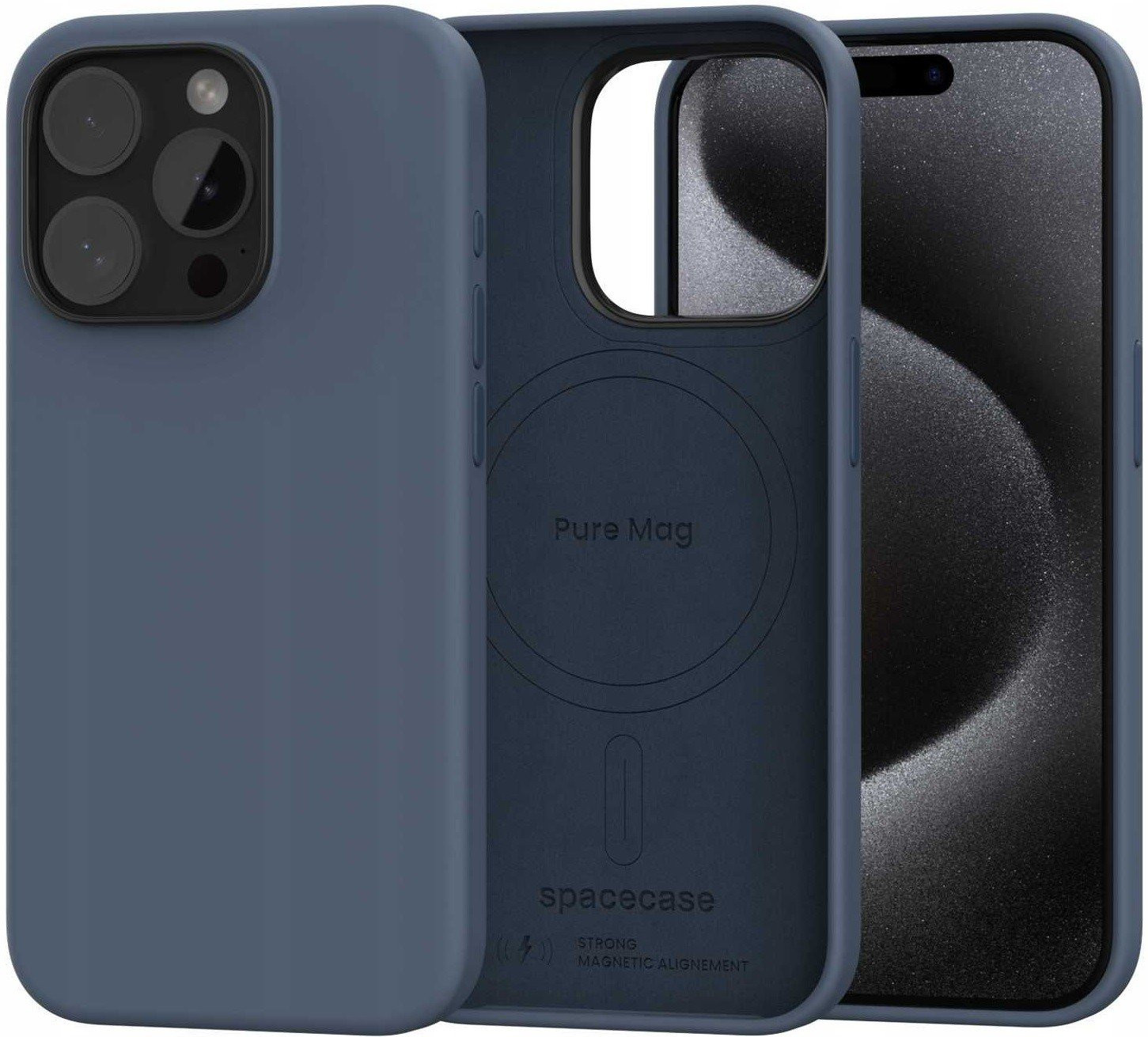 Θήκη iPhone 15 Pro Spacecase Pure Mag Σκληρή με MagSafe - Dark Blue (5905719117146)