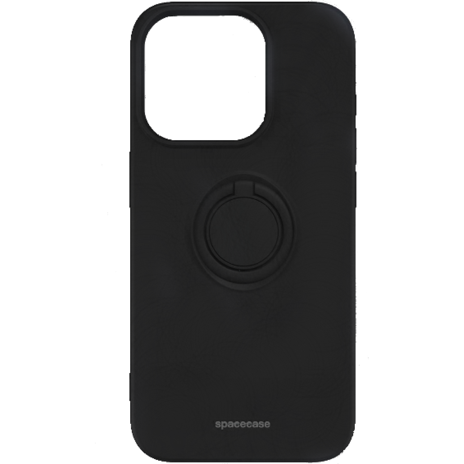 Θήκη iPhone 15 Pro Spacecase Silicone Ring Σιλικόνης με Μεταλλικό Μαγνητικό Ring Holder - Black (5905719103842)