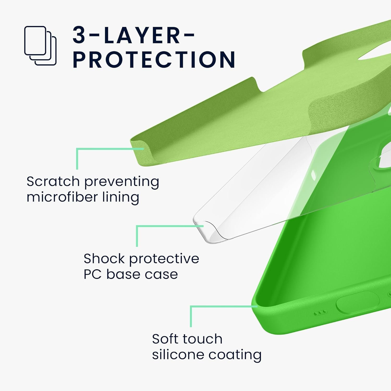 Θήκη iPhone 16 Pro KWmobile Soft Flexible Rubber Cover Σιλικόνης - Lime Green (KWM000022TW007C)