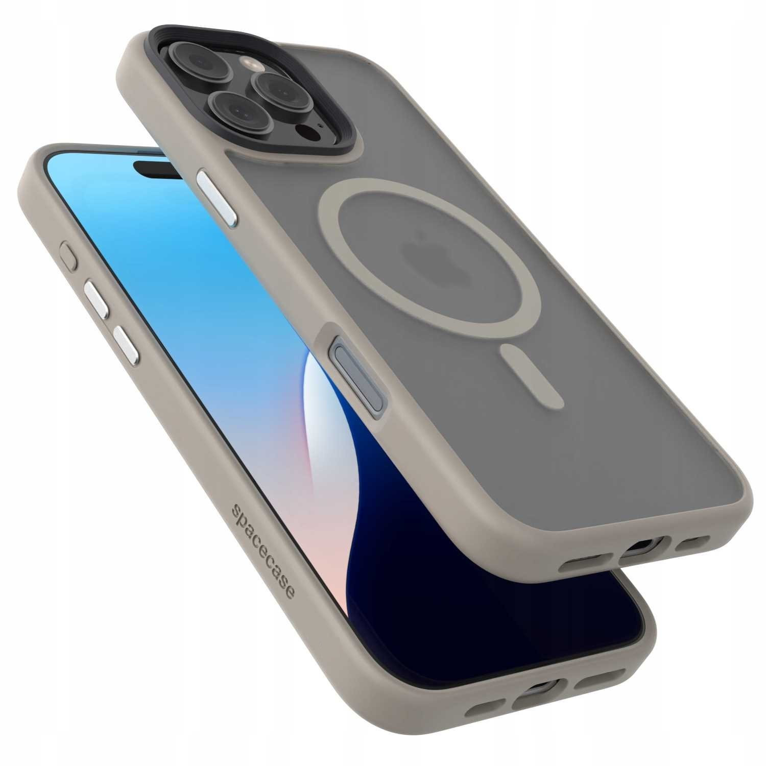 Θήκη iPhone 16 Pro Max Spacecase Hybrid MagSafe Σκληρή Ημιδιάφανη με MagSafe - Desert Titanium (5905719112035)