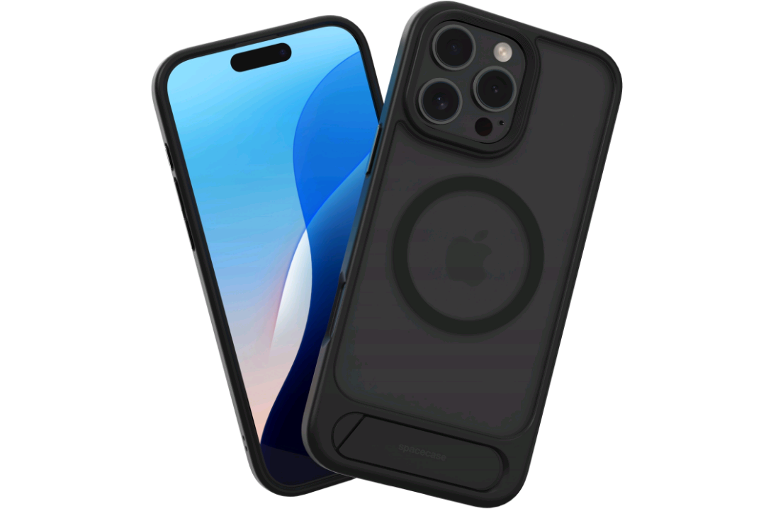 Θήκη iPhone 16 Pro Max Spacecase Stand Pro Mag Σκληρή με MagSafe & KickStand - Black (5905719112363)
