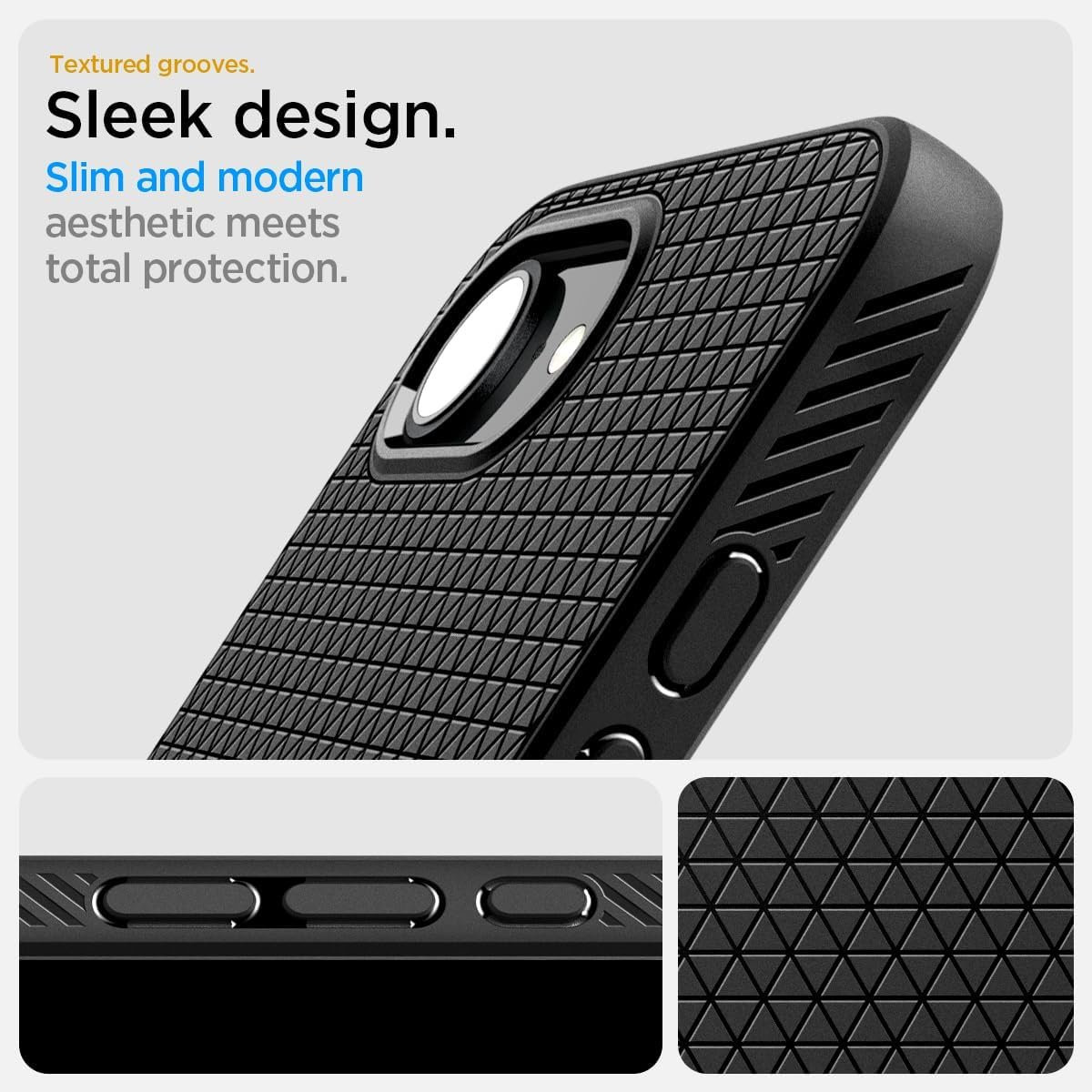 Θήκη iPhone 16e Spigen Liquid Air MagFit Σιλικόνης με MagSafe - Matte Black (ACS09151)