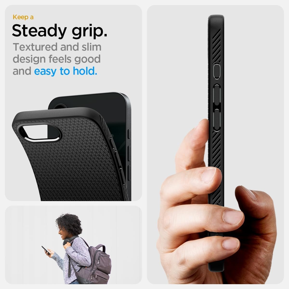 Θήκη iPhone 16e Spigen Liquid Air Σιλικόνης - Matte Black (ACS09161)