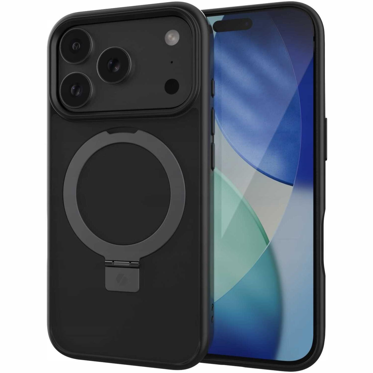 Θήκη iPhone 17 Pro Max Spacecase Ring Pro Mag Σκληρή με MagSafe & KickStand - Black (5905719130954)
