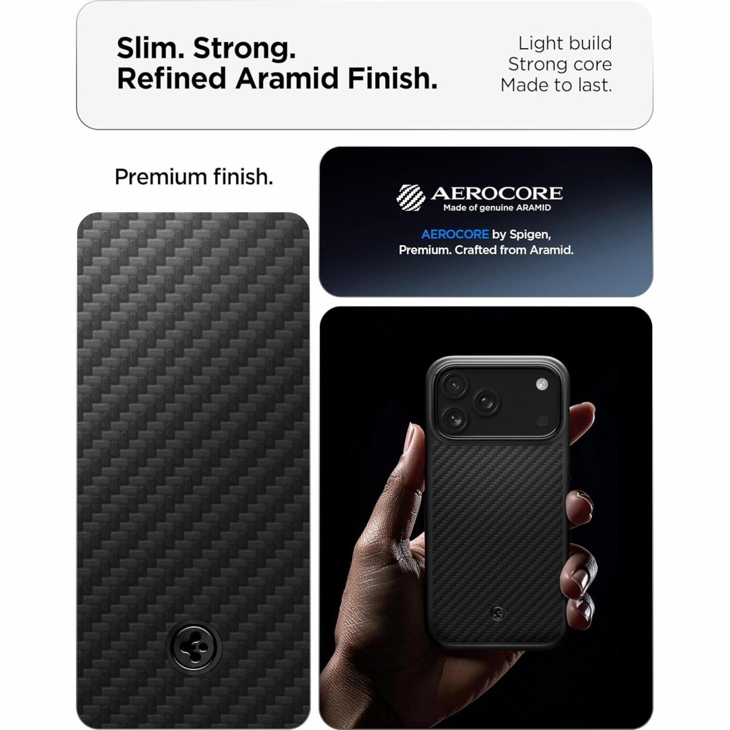 Θήκη iPhone 17 Pro Max Spigen Enzo Aramid T MagFit Ανθεκτική με MagSafe / Κάλυμμα για Camera Control & TPU Bumper 1500D - Black (ACS09906)