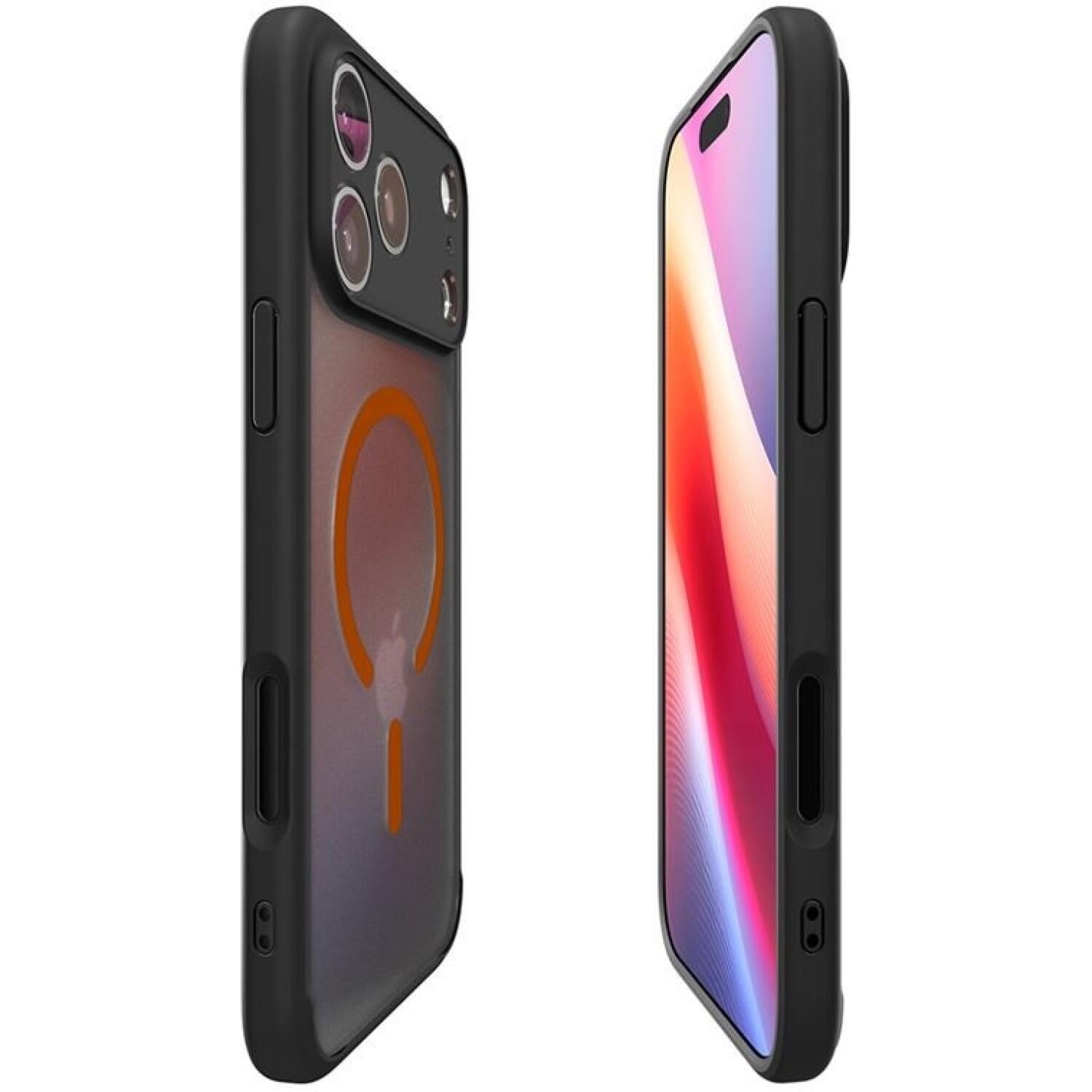 Θήκη iPhone 17 Pro Max Spigen Ultra Hybrid MagFit Ανθεκτική Σκληρή με MagSafe - Frost Black / Orange (ACS10482)