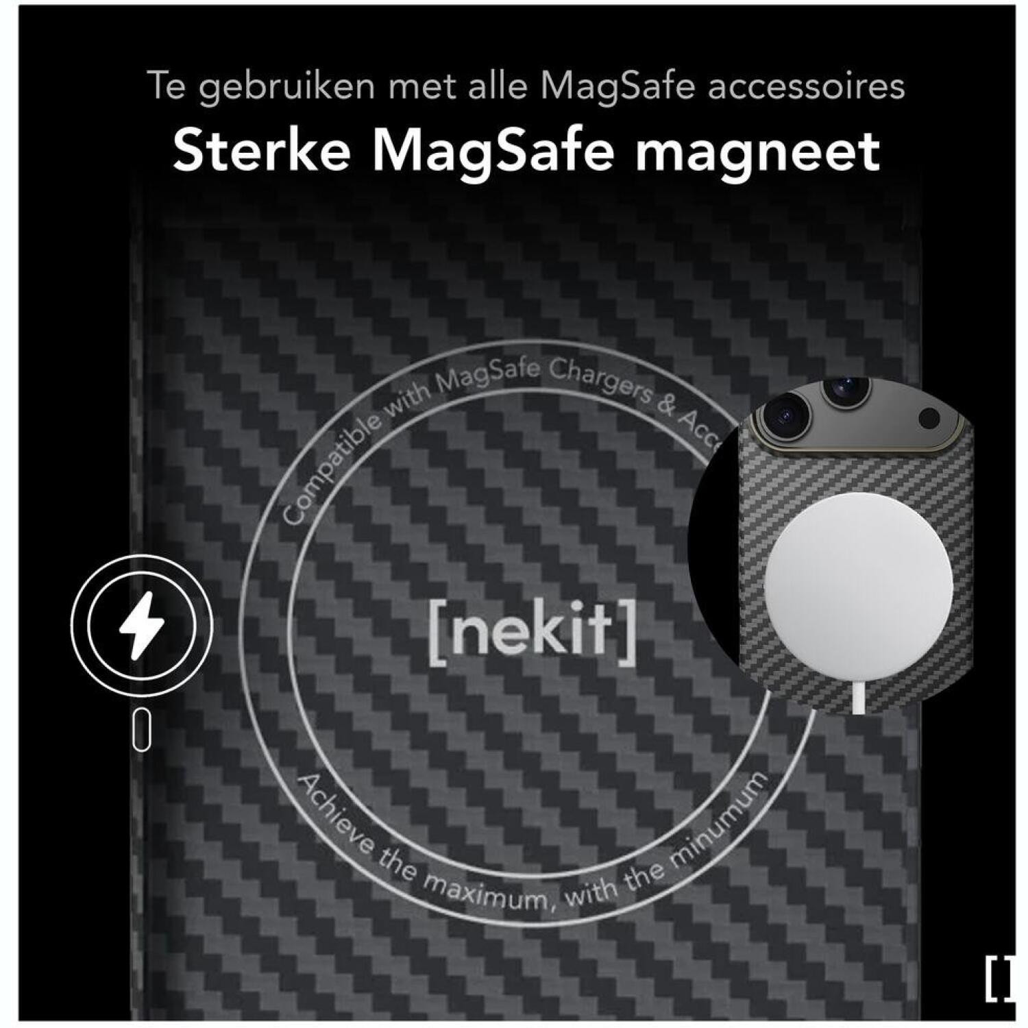 Θήκη iPhone 17 Pro Nekit Fiber Σκληρή με MagSafe Aramid Fiber 1mm 1500D Kevlar - Black (8719246494543)