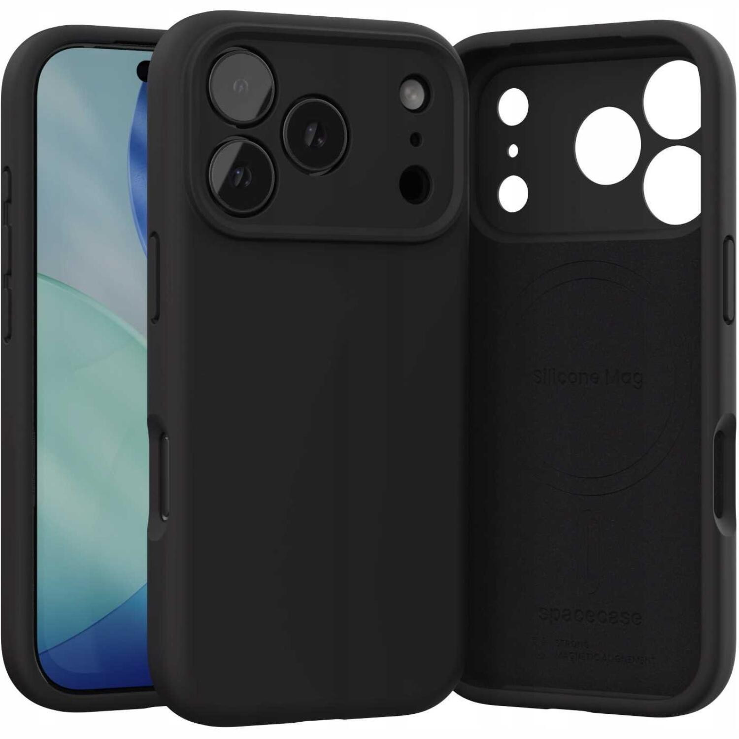 Θήκη iPhone 17 Pro Spacecase Silicone Mag Case Σιλικόνης με MagSafe - Black (5905719132101) 