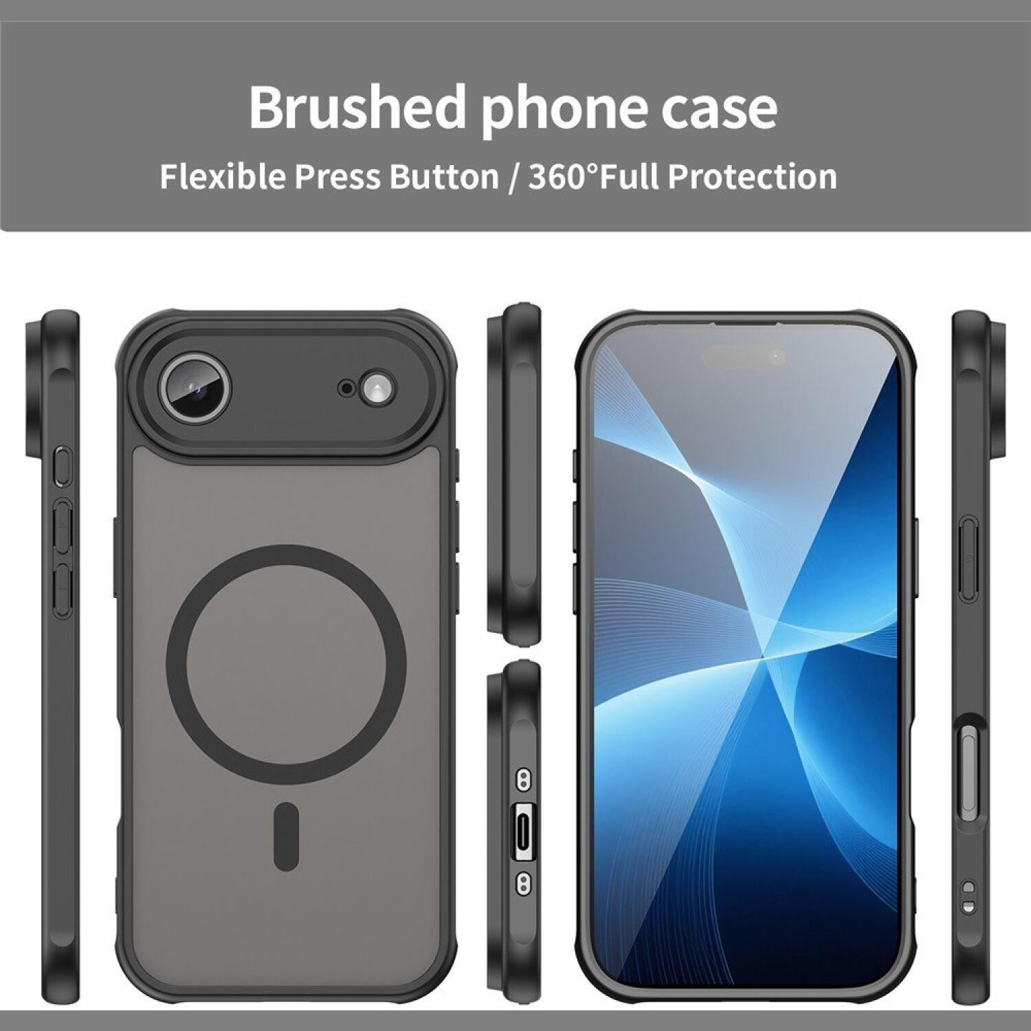 Θήκη iPhone Air Techsuit HaloFrost II MagSafe Σκληρή Ημιδιάφανη με MagSafe - Black (5949419296770)
