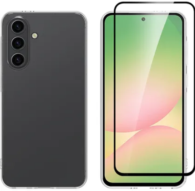 Θήκη & Tempered Glass Samsung Galaxy A56 Vivid Set Gelly Case Σετ Διάφανη Σιλικόνης & Full Face Αντιχαρακτικό Γυαλί Προστασίας Οθόνης - Transparent / Black (VIGELLY446GLASSBK)