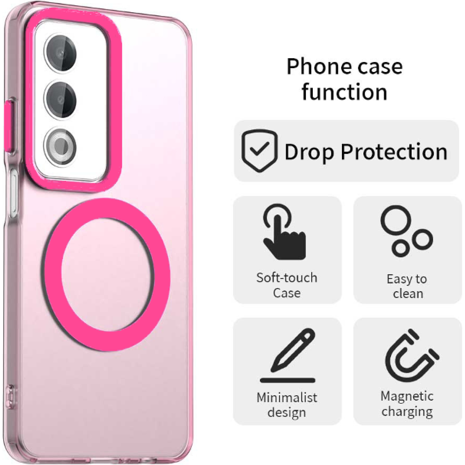 Θήκη Oppo A80 Techsuit CandyCase Σκληρή Ημιδιάφανη με MagSafe - Pink (5949419310346)