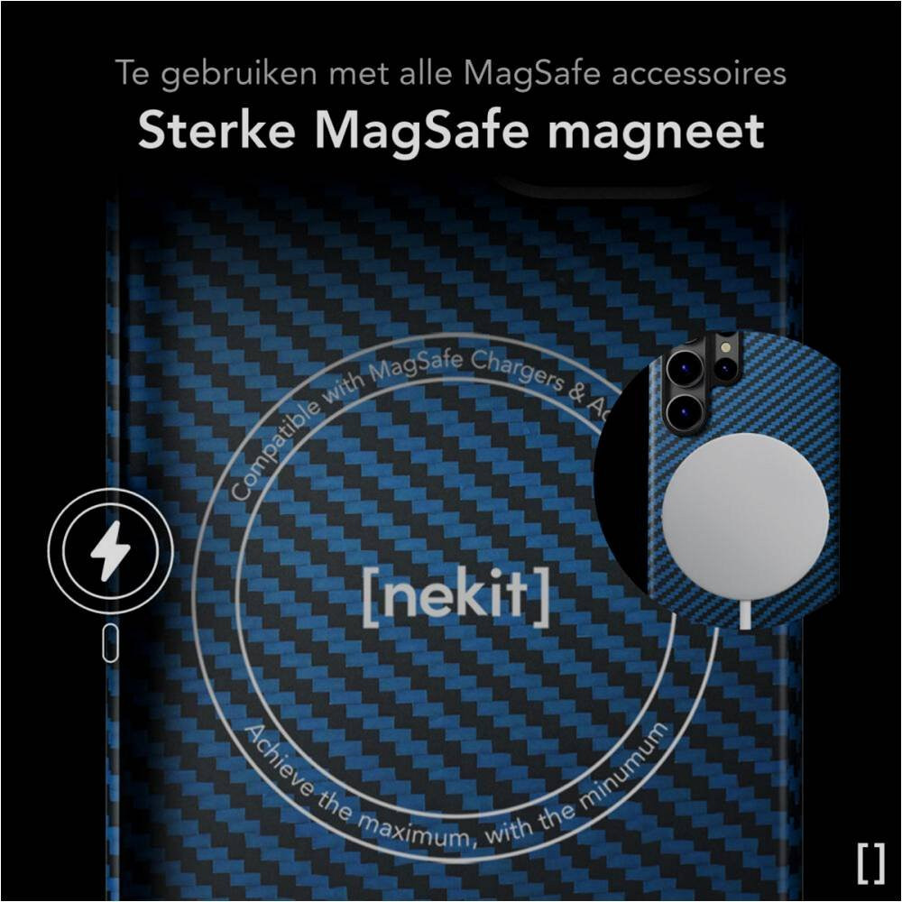 Θήκη Samsung Galaxy S23 Ultra Nekit Fiber Σκληρή με MagSafe Aramid Fiber 1mm 1500D Kevlar - Blue (8719246469787)