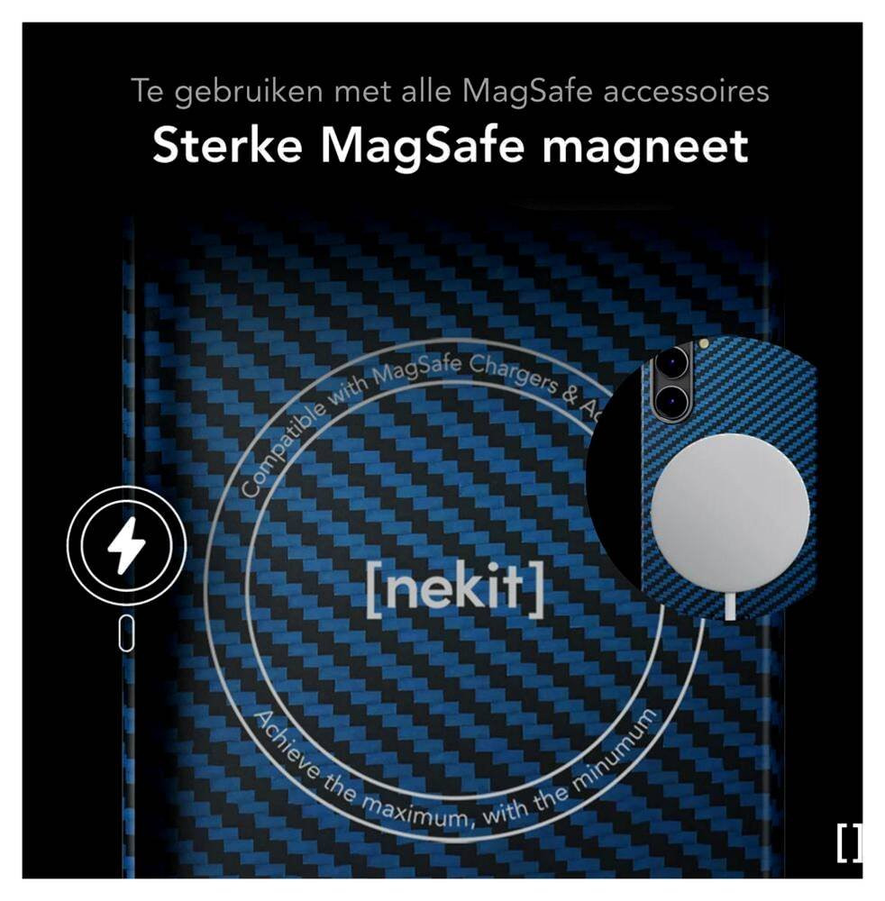 Θήκη Samsung Galaxy S24 Nekit Fiber Σκληρή με MagSafe Aramid Fiber 1mm 1500D Kevlar - Blue (8719246469671)