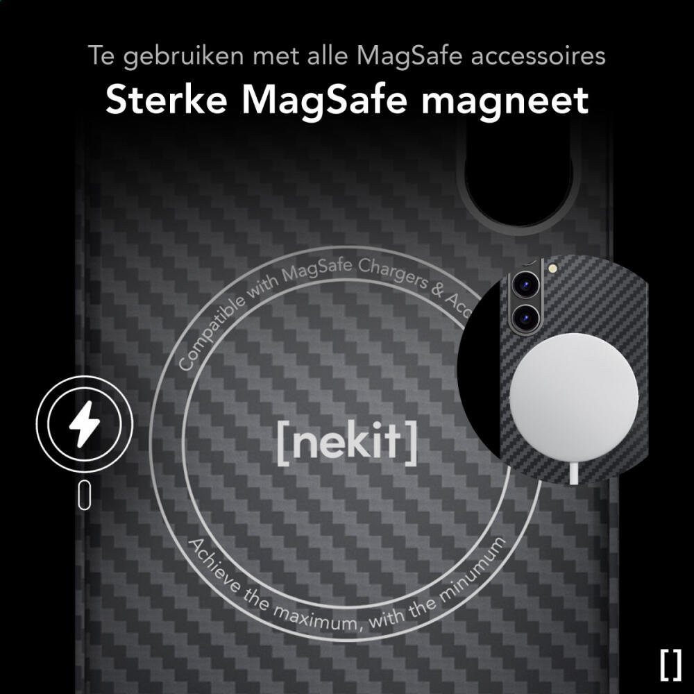 Θήκη Samsung Galaxy S25 Nekit Fiber Σκληρή με MagSafe Aramid Fiber 1mm 1500D Kevlar - Black (8719246469350)