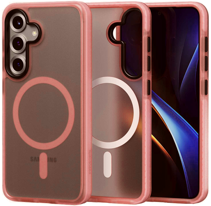 Θήκη Samsung Galaxy S25 Plus Spacecase Hybrid Fusion Mag Ημιδιάφανη Σκληρή με MagSafe - Pink (5905719114299)